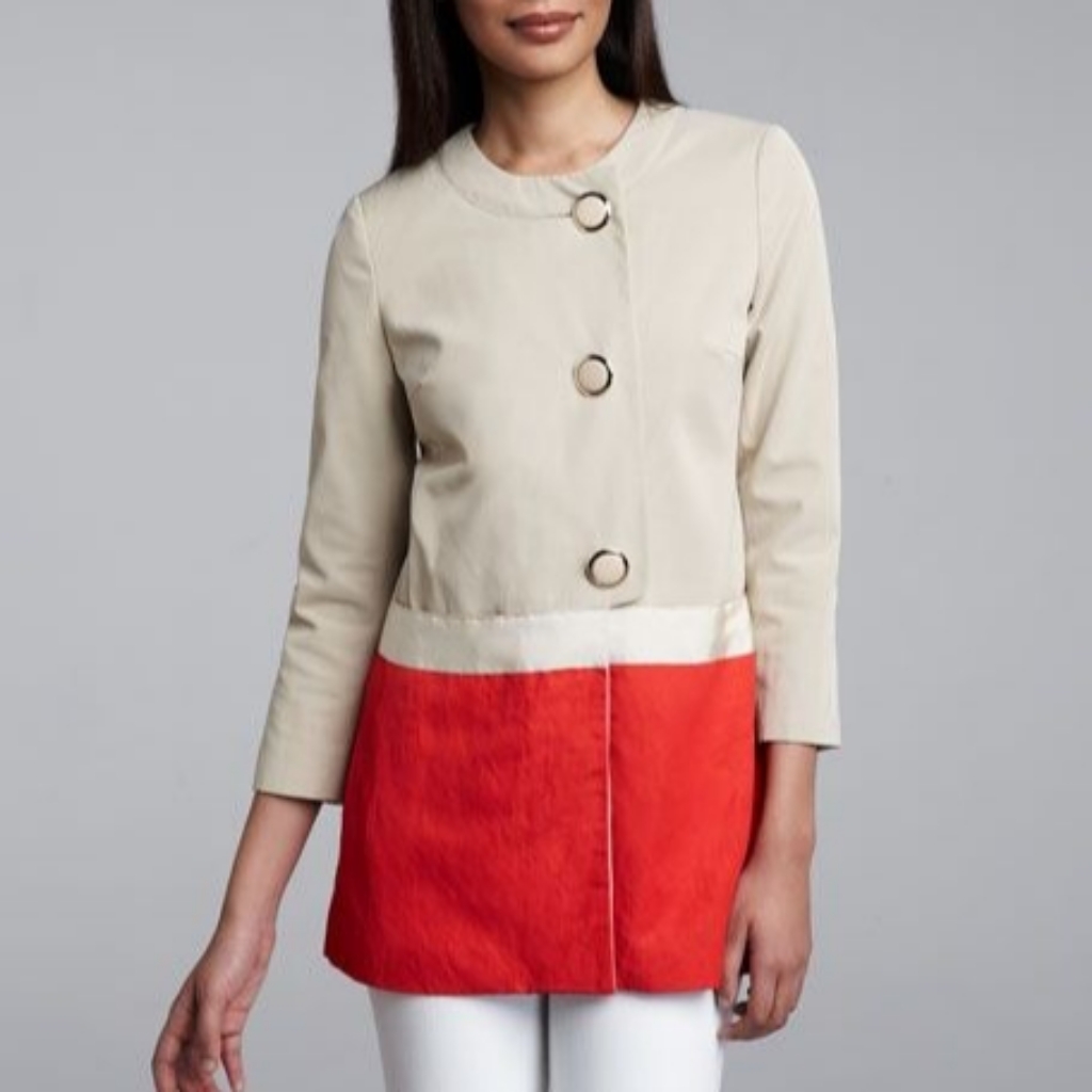 Badgley Mischka Alexa Colorblock Coat Medium